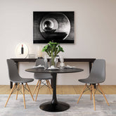 Velets Set of 4 Eifel Plastic Side Chair / Dining Chair with Wooden Leg - Gray